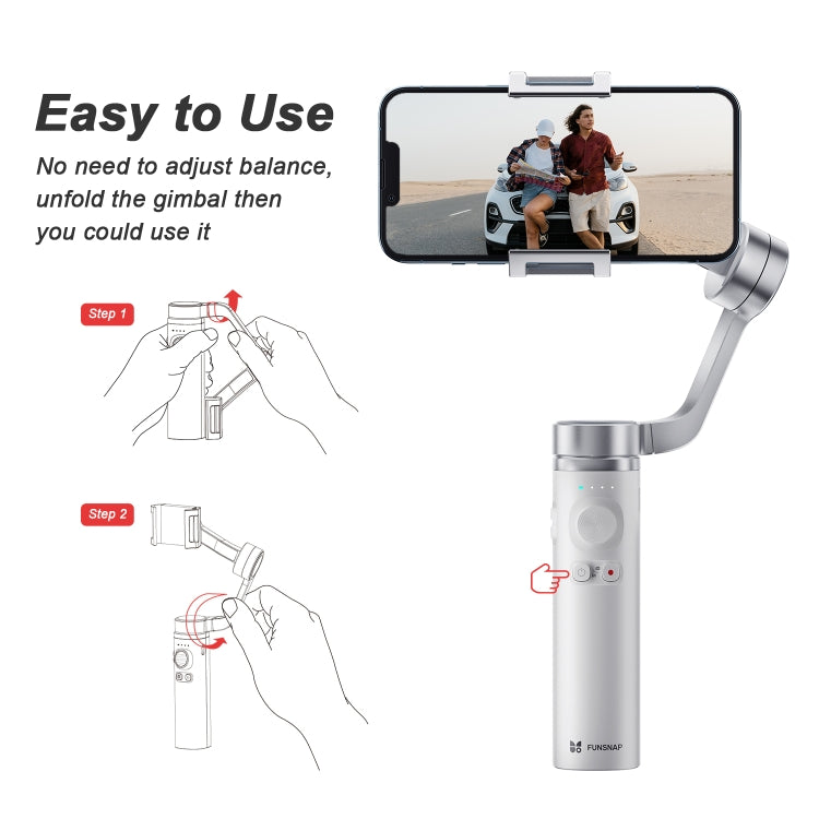 FUNSNAP Capture π Aluminum Alloy Arm 3-Axis Handheld Phone Gimbal, Combo Version - Grey