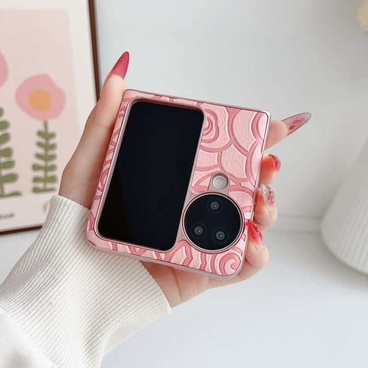For OPPO Find N3 Flip Camellia Plaid Fabric DIY PC Phone Case