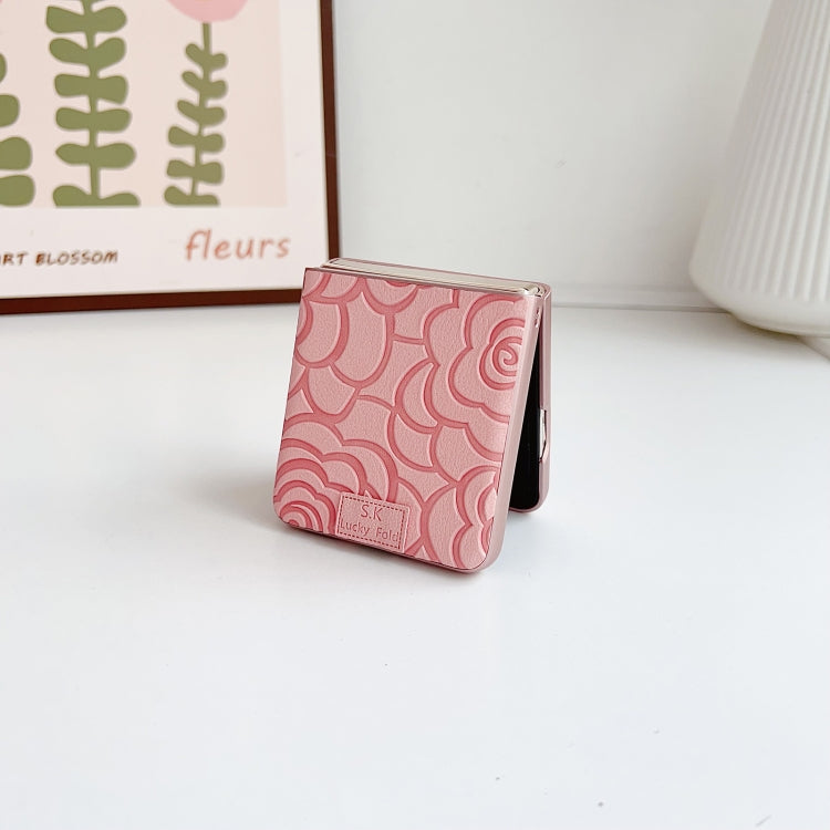 For OPPO Find N3 Flip Camellia Plaid Fabric DIY PC Phone Case