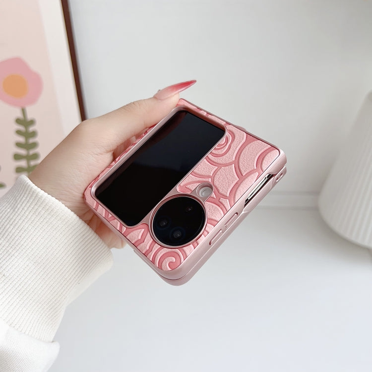 For OPPO Find N3 Flip Camellia Plaid Fabric DIY PC Phone Case