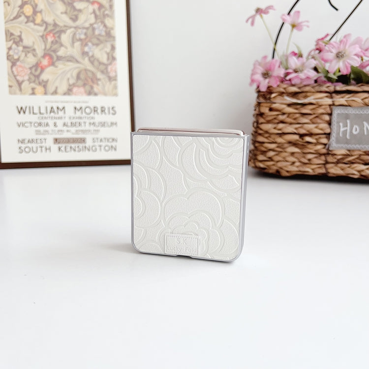 For vivo X Flip Camellia Plaid Fabric DIY PC Phone Case