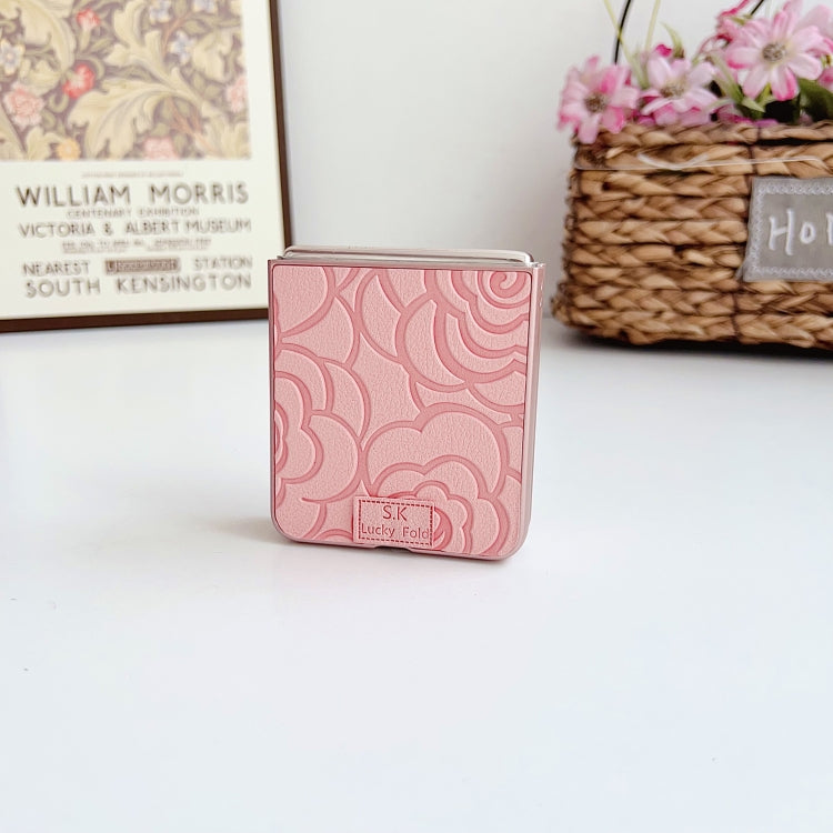 For vivo X Flip Camellia Plaid Fabric DIY PC Phone Case