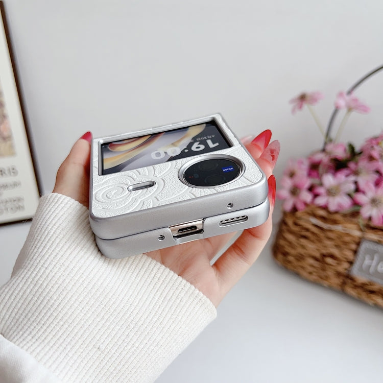 For vivo X Flip Camellia Plaid Fabric DIY PC Phone Case