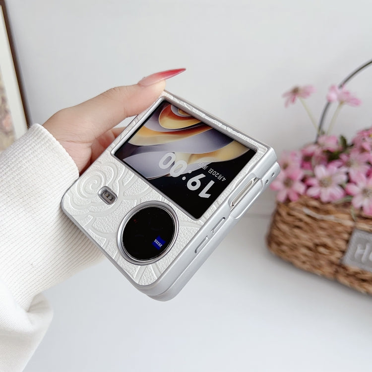For vivo X Flip Camellia Plaid Fabric DIY PC Phone Case