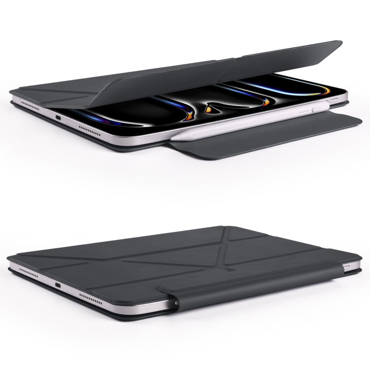 For iPad Pro 12.9 2022 / 2021 / 2020 Fixed Buckle Magnetic Deformation Leather Tablet Case