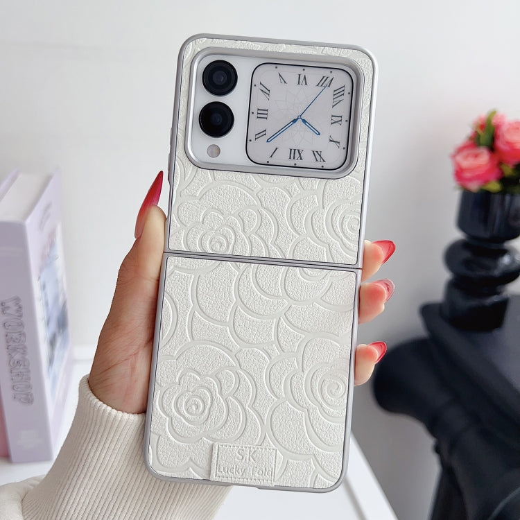 For Huawei nova Flip Camellia Plaid Fabric DIY PC Phone Case