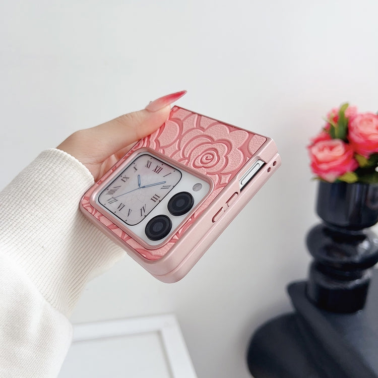 For Huawei nova Flip Camellia Plaid Fabric DIY PC Phone Case