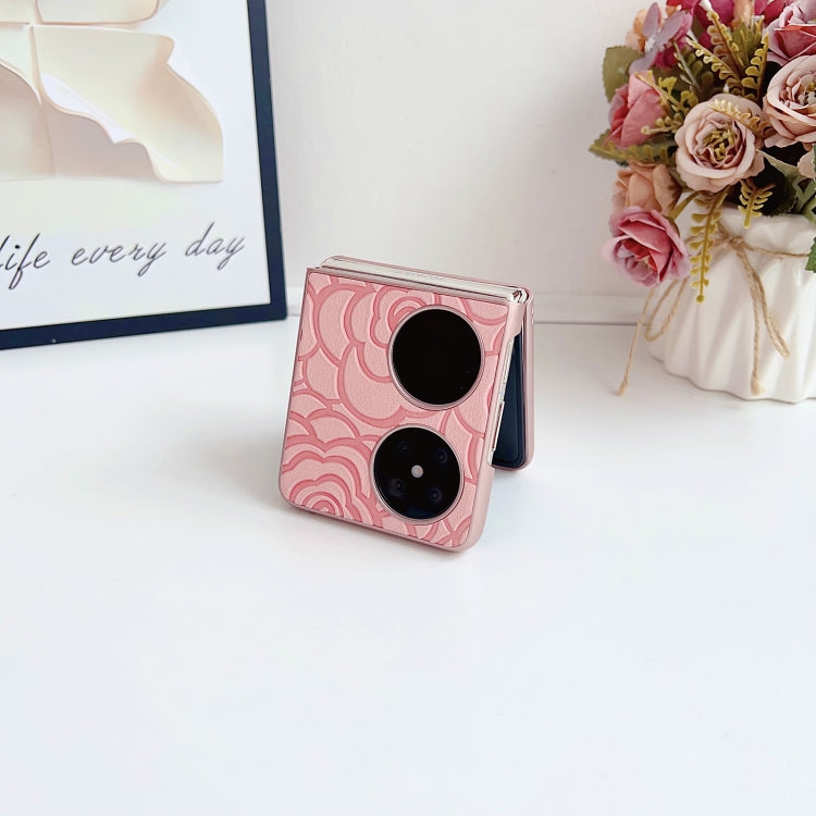 For Huawei Pocket 2 Camellia Plaid Fabric DIY PC Phone Case