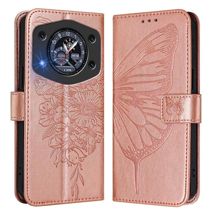 For Cubot A30 Embossed Butterfly Leather Phone Case