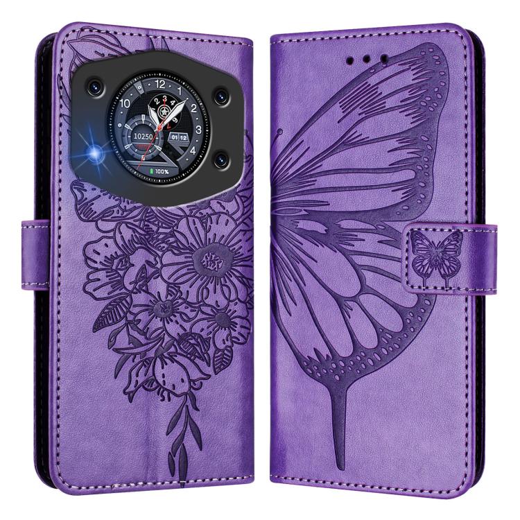 For Cubot A30 Embossed Butterfly Leather Phone Case