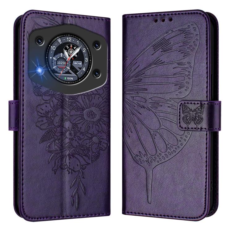 For Cubot A30 Embossed Butterfly Leather Phone Case