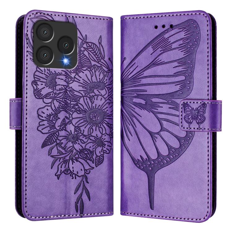 For Cubot A40 Embossed Butterfly Leather Phone Case