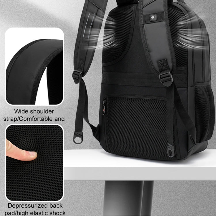 19 inch Multifunctional Large Capacity Waterproof Double-Shoulder Backpack with USB Interface - Black