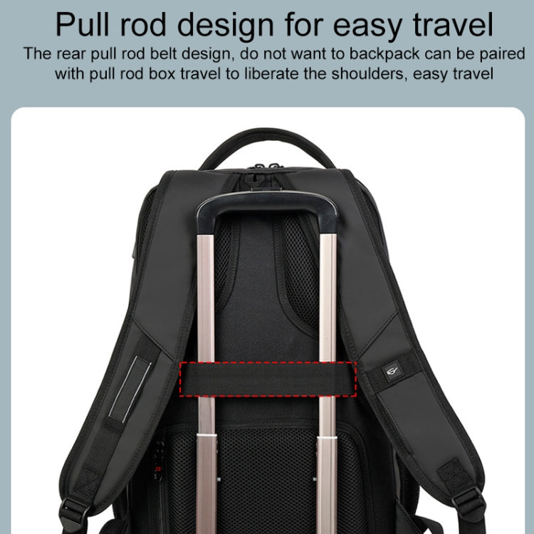 19 inch Multifunctional Large Capacity Waterproof Double-Shoulder Backpack with USB Interface - Black
