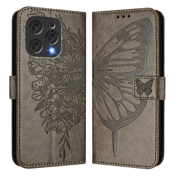 For Doogee N55 Plus Embossed Butterfly Leather Phone Case