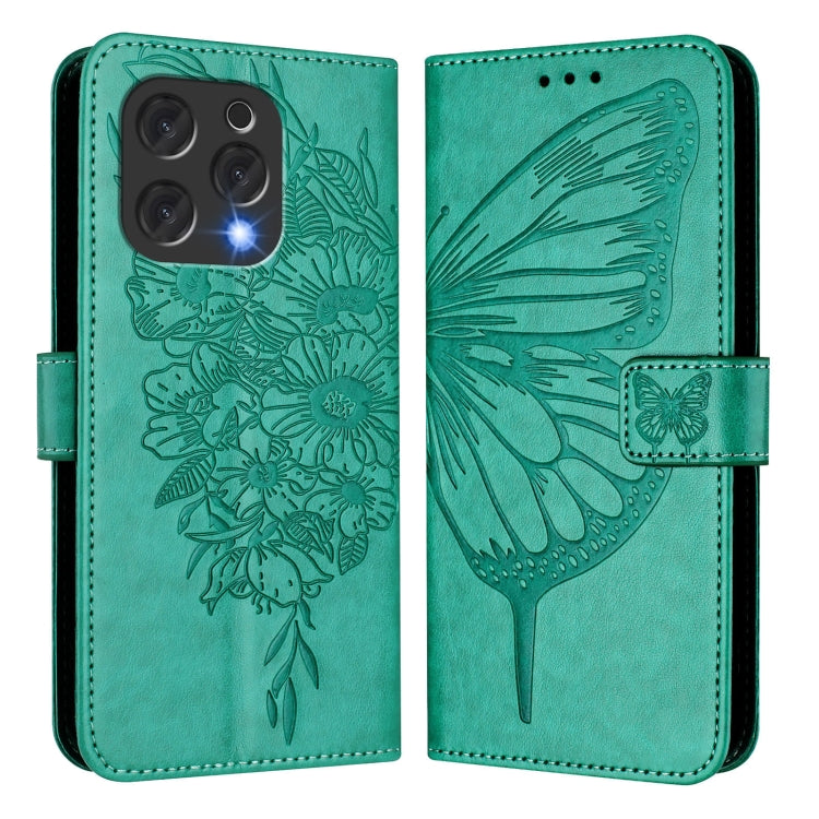 For Doogee N55 Plus Embossed Butterfly Leather Phone Case