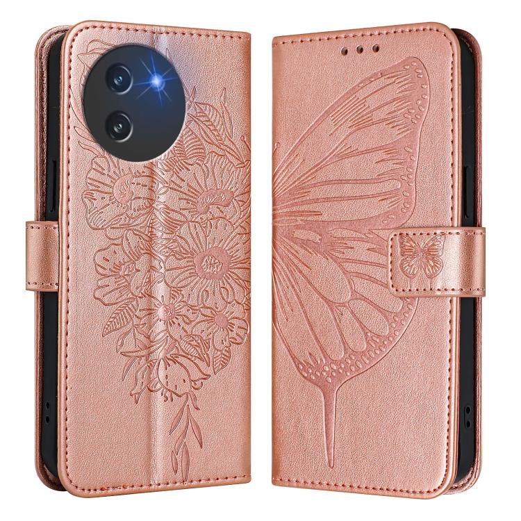 For Doogee Note 59 / Note 59 Pro Embossed Butterfly Leather Phone Case