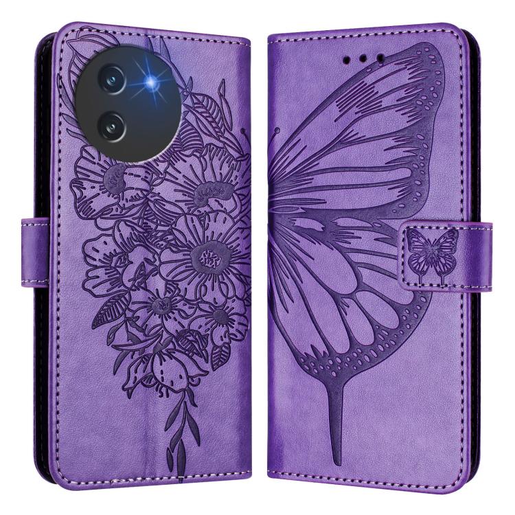 For Doogee Note 59 / Note 59 Pro Embossed Butterfly Leather Phone Case