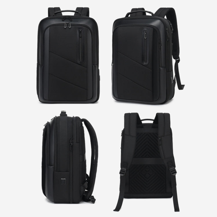 18 inch Multifunctional Large Capacity Waterproof Double-Shoulder Backpack with USB Interface - Black