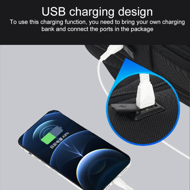 18 inch Multifunctional Large Capacity Waterproof Double-Shoulder Backpack with USB Interface - Black