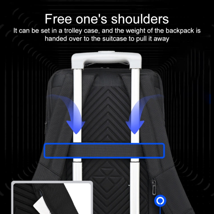 18 inch Multifunctional Large Capacity Waterproof Double-Shoulder Backpack with USB Interface - Black