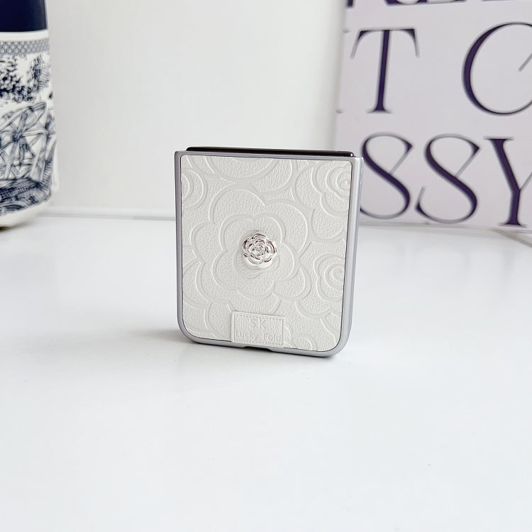 For Xiaomi Mix Flip 3D Camellia Plaid Fabric DIY PC Phone Case