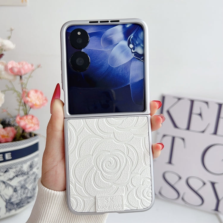 For Xiaomi Mix Flip Camellia Plaid Fabric DIY PC Phone Case