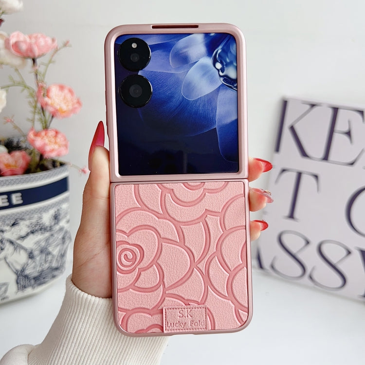 For Xiaomi Mix Flip Camellia Plaid Fabric DIY PC Phone Case