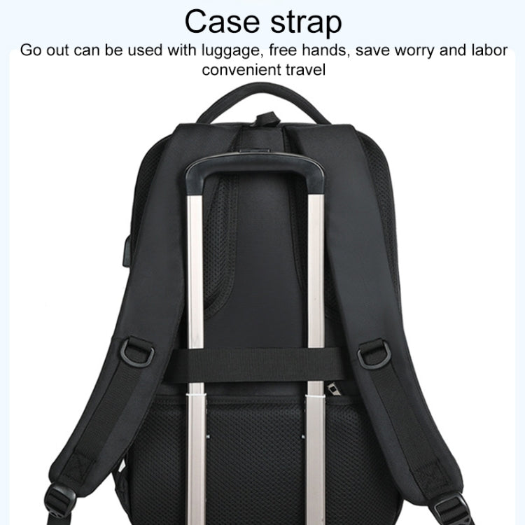 19 inch Multifunctional Large Capacity Waterproof Double-Shoulder Backpack with USB Interface - Black