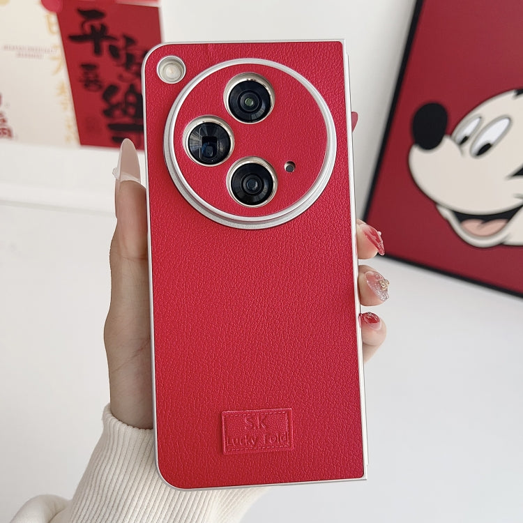 For OPPO Find N3 Skin Fee Litchi Pattern Protective Phone Case - Red