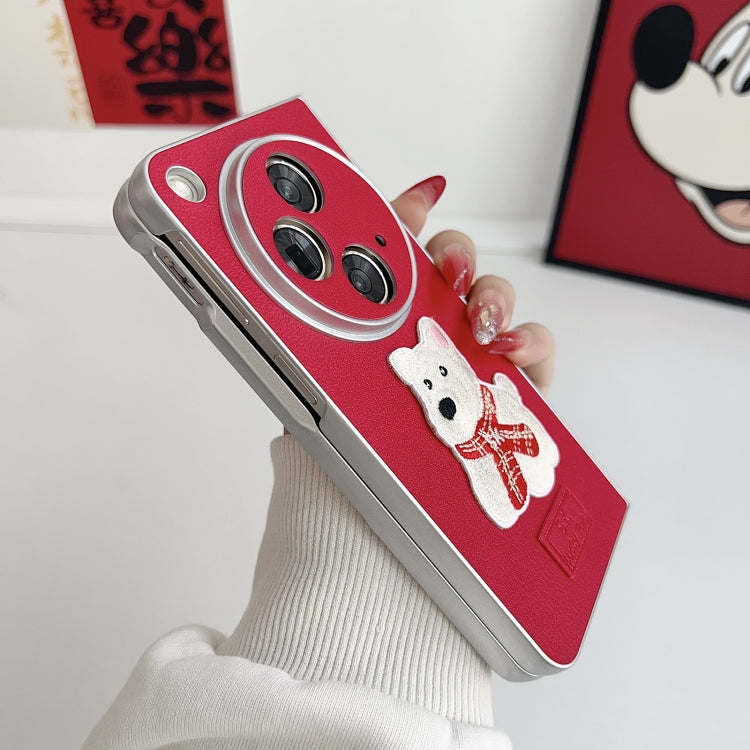 For OPPO Find N3 Skin Fee Litchi Pattern Protective Phone Case - Red