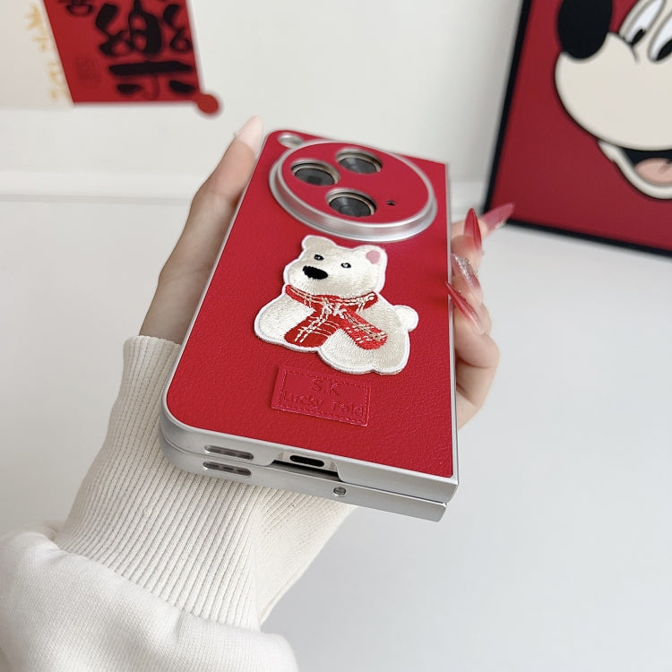 For OPPO Find N3 Skin Fee Litchi Pattern Protective Phone Case - Red