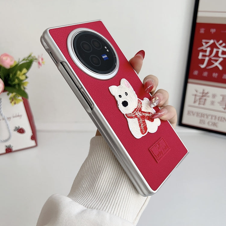 For vivo X Fold3 Pro Skin Fee Litchi Pattern Protective Phone Case - Red