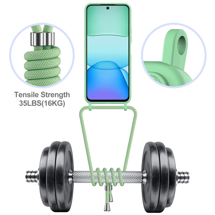For Xiaomi Poco M6 4G / M6 Plus Integrated Card Bag Solid Color Liquid Silicone Phone Case with Lanyard