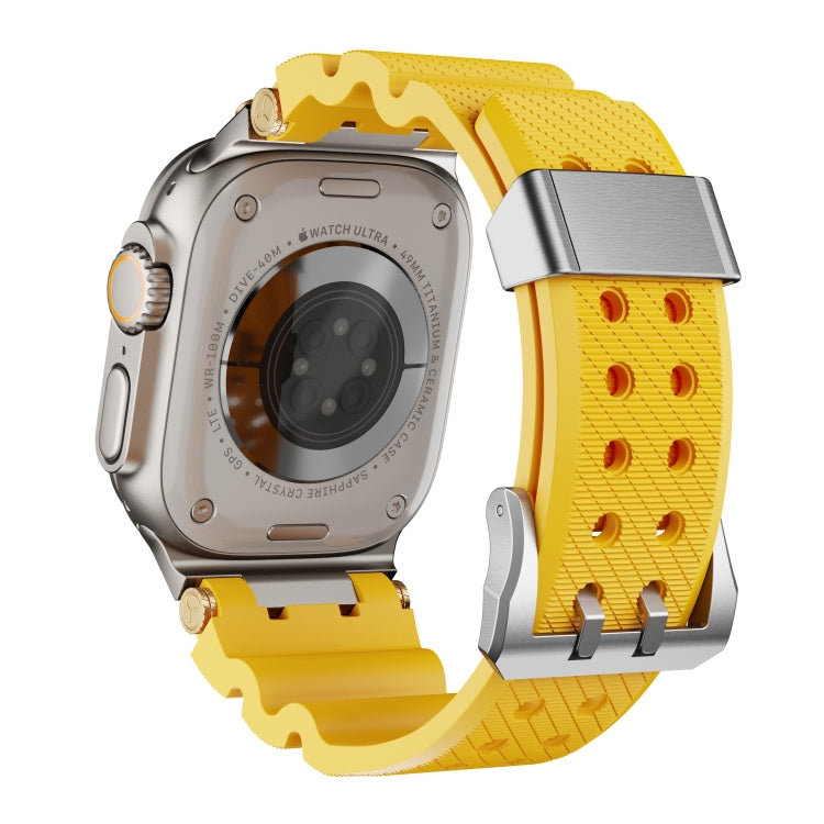 For Apple Watch 46mm / 49mm / 45mm / 44mm Cool Dual-Row Holes Silicone Watch Band