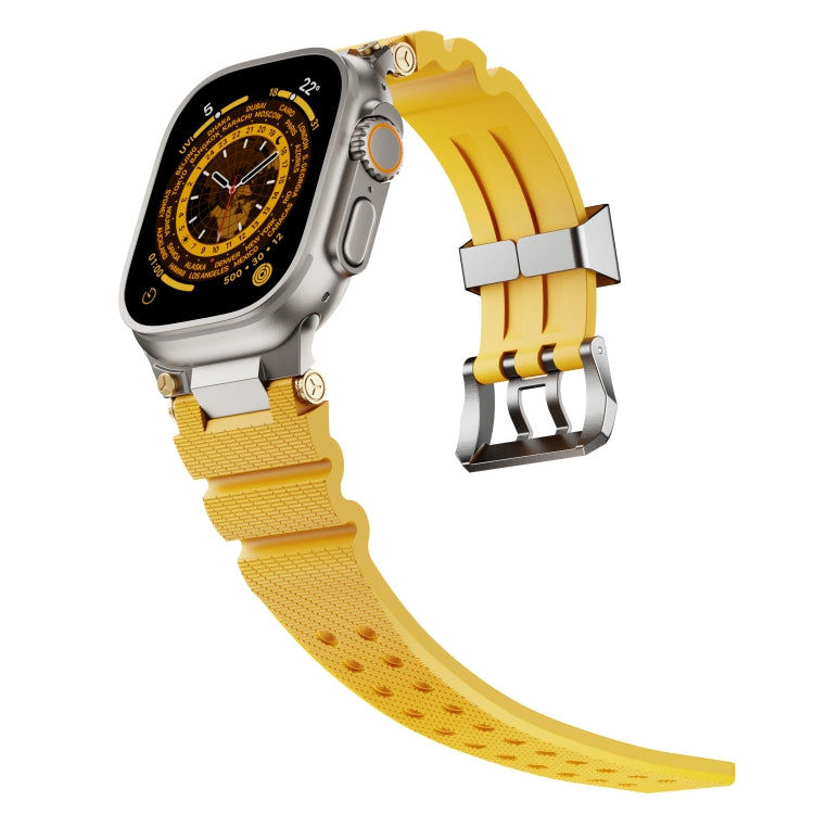 For Apple Watch 46mm / 49mm / 45mm / 44mm Cool Dual-Row Holes Silicone Watch Band