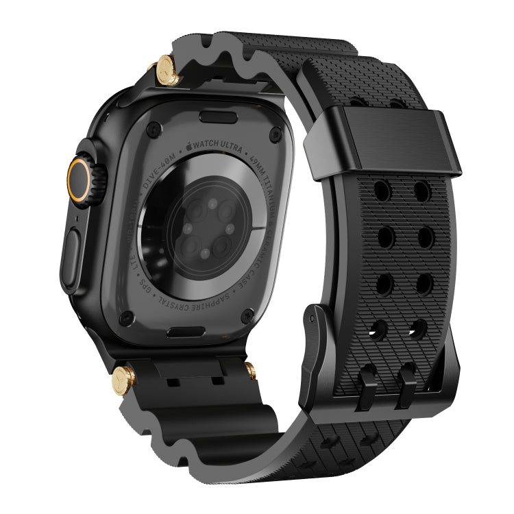 For Apple Watch 46mm / 49mm / 45mm / 44mm Cool Dual-Row Holes Silicone Watch Band