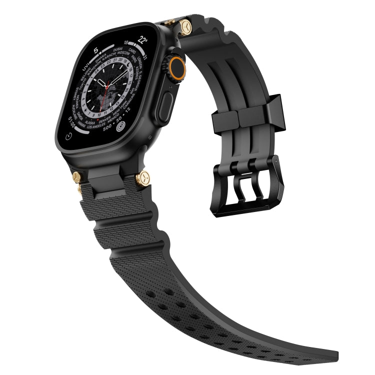For Apple Watch 46mm / 49mm / 45mm / 44mm Cool Dual-Row Holes Silicone Watch Band