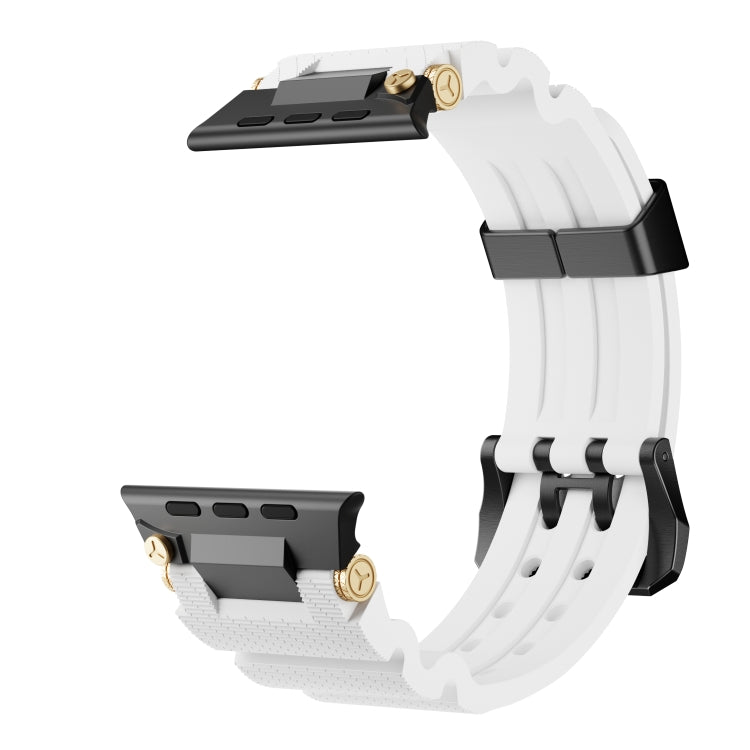 For Apple Watch 46mm / 49mm / 45mm / 44mm Cool Dual-Row Holes Silicone Watch Band