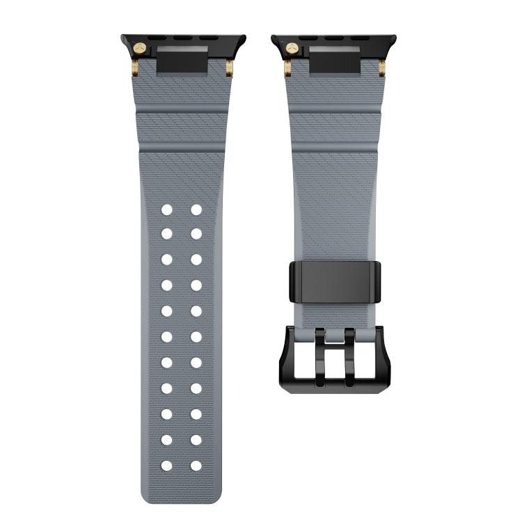 For Apple Watch 46mm / 49mm / 45mm / 44mm Cool Dual-Row Holes Silicone Watch Band