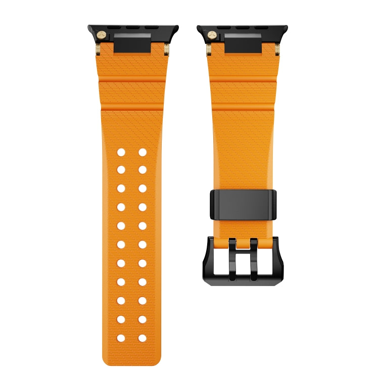For Apple Watch 46mm / 49mm / 45mm / 44mm Cool Dual-Row Holes Silicone Watch Band