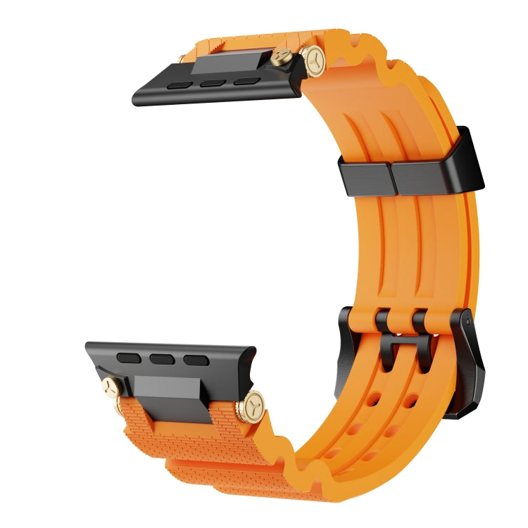 For Apple Watch 46mm / 49mm / 45mm / 44mm Cool Dual-Row Holes Silicone Watch Band