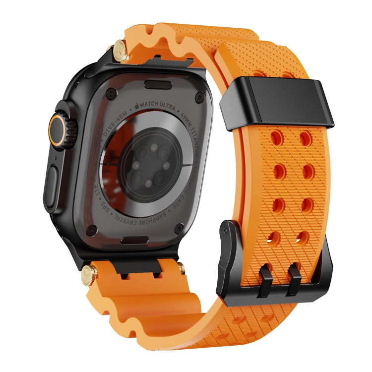 For Apple Watch 46mm / 49mm / 45mm / 44mm Cool Dual-Row Holes Silicone Watch Band