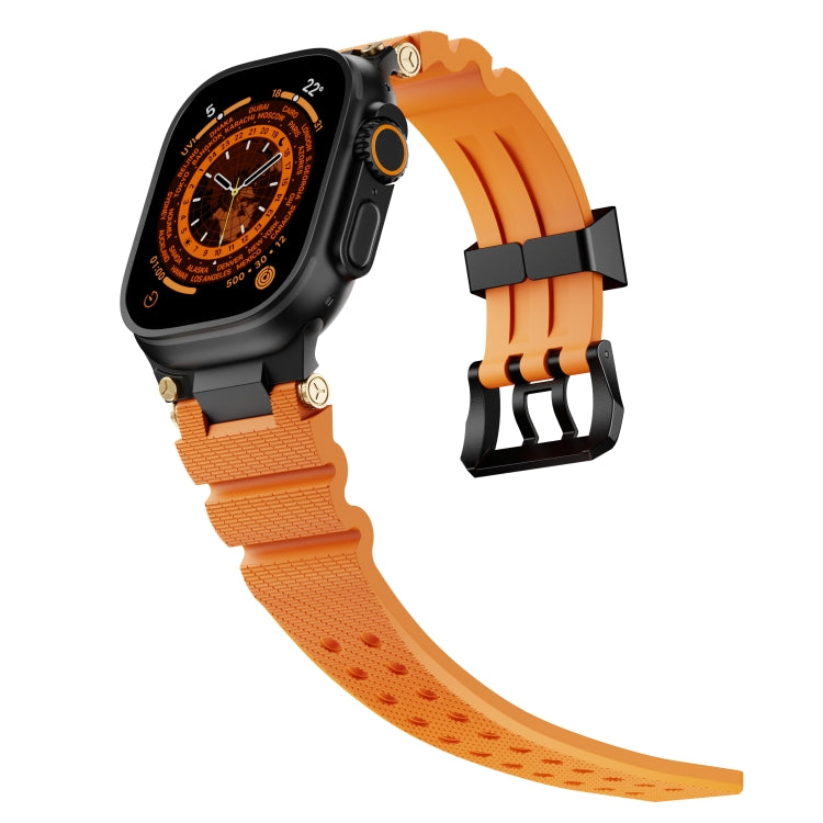 For Apple Watch 46mm / 49mm / 45mm / 44mm Cool Dual-Row Holes Silicone Watch Band