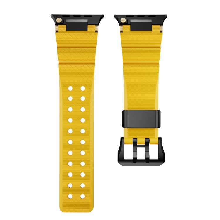 For Apple Watch 46mm / 49mm / 45mm / 44mm Cool Dual-Row Holes Silicone Watch Band