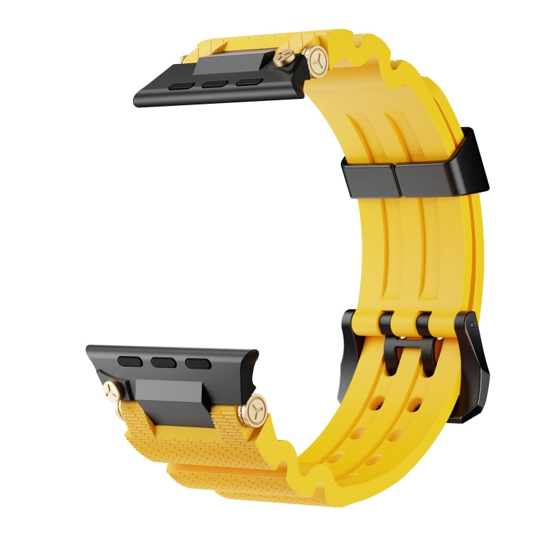 For Apple Watch 46mm / 49mm / 45mm / 44mm Cool Dual-Row Holes Silicone Watch Band