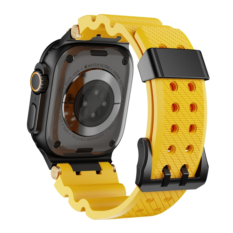 For Apple Watch 46mm / 49mm / 45mm / 44mm Cool Dual-Row Holes Silicone Watch Band