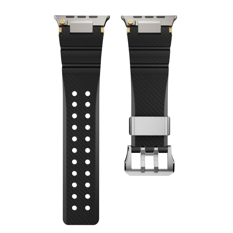 For Apple Watch 42mm / 41mm / 40mm / 38mm Cool Dual-Row Holes Silicone Watch Band