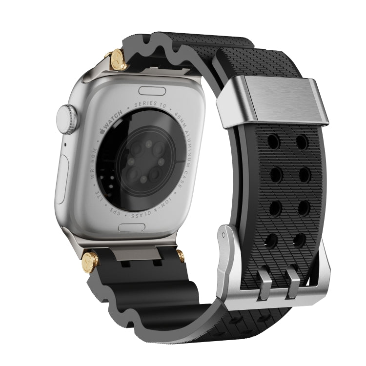 For Apple Watch 42mm / 41mm / 40mm / 38mm Cool Dual-Row Holes Silicone Watch Band