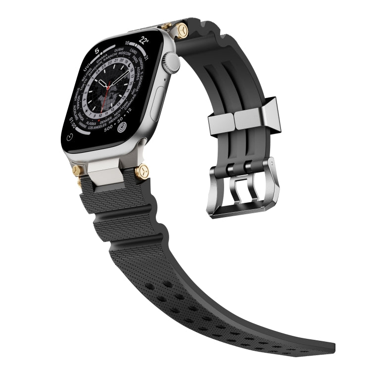 For Apple Watch 42mm / 41mm / 40mm / 38mm Cool Dual-Row Holes Silicone Watch Band